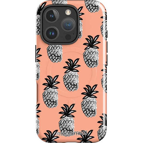 Bouffants and Broken Hearts Gray Scale Pineapple iPhone 16 Pro Magsafe Impact Case